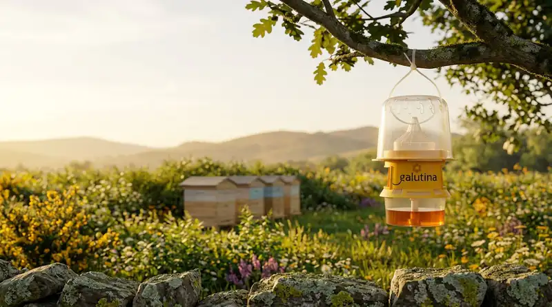 Galutina trap hung in a Galician apiary