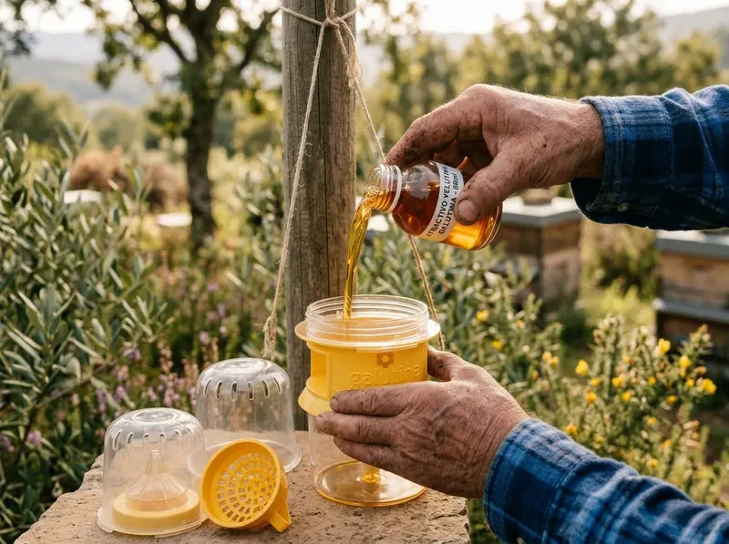 Filling the collar with bait — step 2